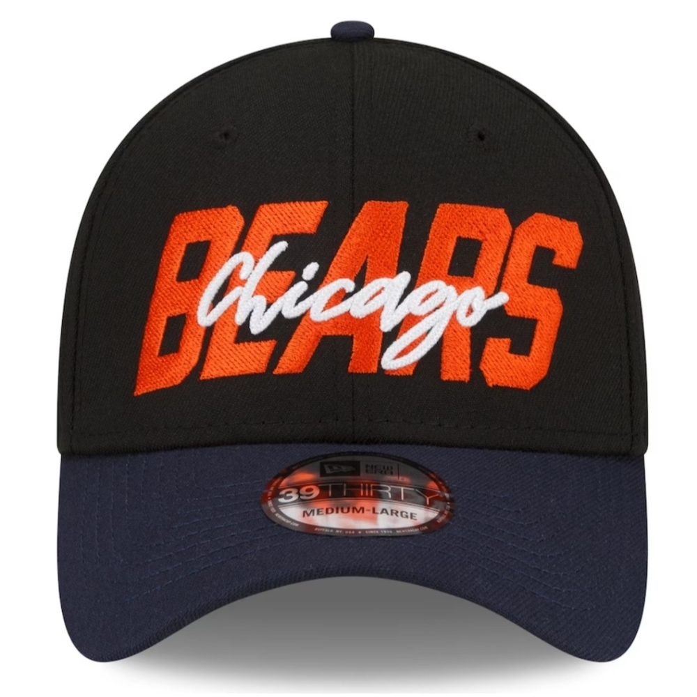 NEW ERA  39THIRTY MEN'S NEW ERA BLACK/NAVY CHICAGO BEARS FLEX HAT NWT